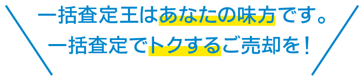一括査定王は売り主であるあなたの味方です。厳選業者への一括査定でトクするご売却を！